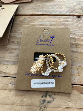 Sweet 7 Ringe 4er Set Gld/Creme