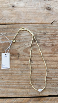 Biba Kette goldfarbene Kugeln mit Perle