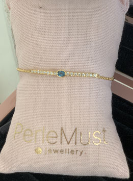 PerleMust goldenes Armband mit türkisen Stein