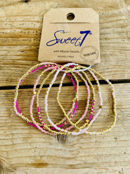 Sweet 7 Armband Set Pink/ Rosa