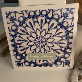 HEY!Cards quadratische Postkarte Ornament " Happy Birthday "