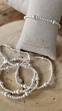 Biba Armband matte große und kleine silberfarbene Kugeln