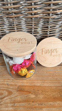 VL Home Glas zum Befüllen mit Holzdeckel