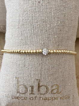Biba Armband mit golfarbenen Kugeln und glitzer Kugel