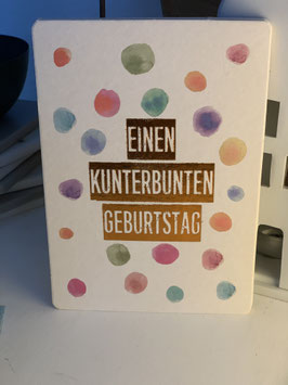 Good old friends Postkarte " Einen Kunterbunten Geburtstag"