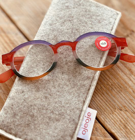 ojeoje Lesebrille Flieder/Orange/Grün