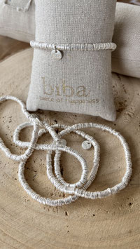 Biba Armband silbefarbene gehämmerte Scheiben