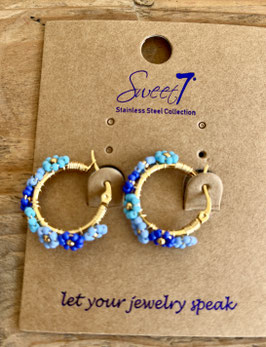 Sweet 7 Creolen blaue Blüten