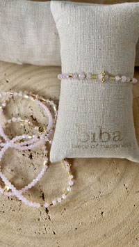 Biba Armband rosa und goldfarbene Perlen