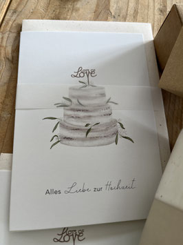 Eulenschnitt Klappkarte Hochzeitstorte