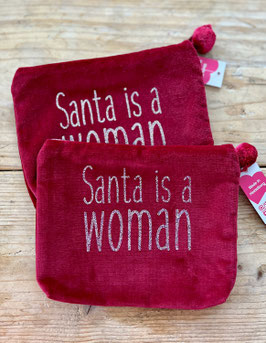 W Frau Heidelberg Samttasche " Santa is a Woman "