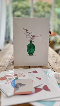 ask a duck Kunstdruck " Grüne Vase mit roten Beeren