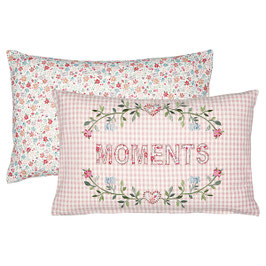 Cushion Moments pale pink embroidery
