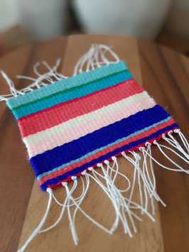 Mini Webteppich Unikat Blue&pink