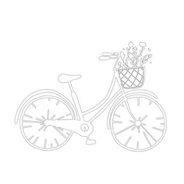 Eulenschnitt Sticker Blumenfahrrad