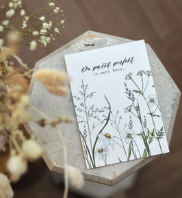 Wiesenblumen Du passt perfekt Postkarte