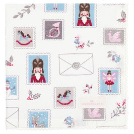 Stoffserviette Napkin with lace Xmas Letter white