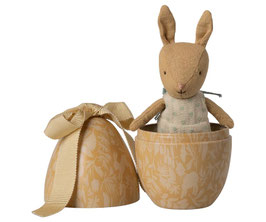 Easter egg cream yellow with Micro rabbit small