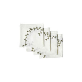 Stoffserviette WinterStickerei off white