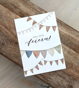 Feiern Wimpel Postkarte
