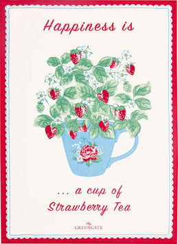 Teatowel Geschirrtuch piece printed Berry white