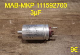 CONDENSATEUR MOTEUR : MAB-MKP 111592700 3µF
