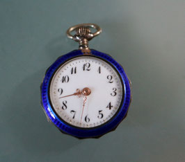 Damen-Taschenuhr emailliert mit Sujet Segelboot