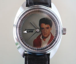 Zurex Handaufzug Stahl, Swiss Made, mit Pola Spot Filter Sujet "In memory Elvis", 1978