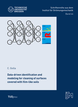 Data-driven identification and modeling for cleaning of surfaces covered with film-like soils