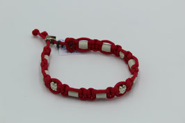 EM-Keramik Halsband in rot mit Perlen