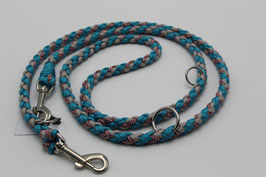 Leine aus Paracord in grau und blau