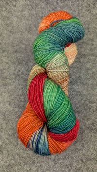 Premiumsockenwolle, handgefärbt "Regenbogen 123-1"