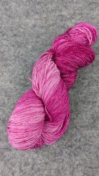Sockenwolle mit Glitzer, handgefärbt "Glitzi"