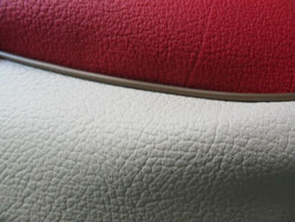 DKW Hummel TYP 102 116 Sitzbank Bezug Sitzbezug rot creme goldfarbener Keder