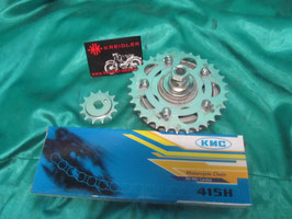 Kreidler Florett K54 Mokick Kettenradträger mit Kettensatz 1/2 x 3/16 14/33 Z