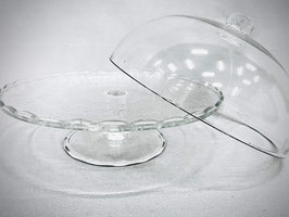 Plat à tarte avec cloche en verre  Diamètre 29 cm