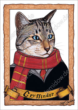 .Hogwarts Cats - Gryffindor Postkarte.