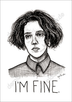 .I'm Fine Postkarte.