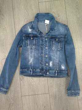 Jeansjacke kurz, used look, verschiedene Größen L, M ,XL Farben:  jeansblau, hellgrau