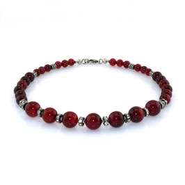 Halskette aus Achat mit Strass