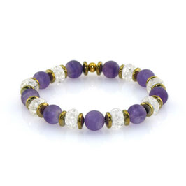 Armband aus Amethyst und Bergkristall