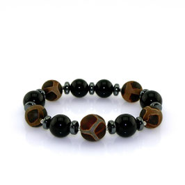 Armband aus Tibet-Achat und Onyx