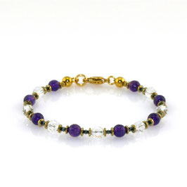 Verschluss-Armband mit Amethyst und Bergkristall