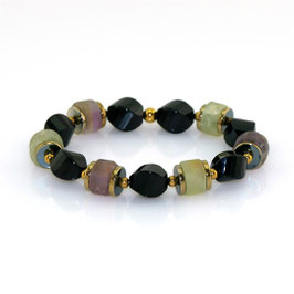 Armband aus Amethyst, Prehnit und Onyx