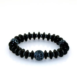 Armband aus Frosted-Achat und Onyx
