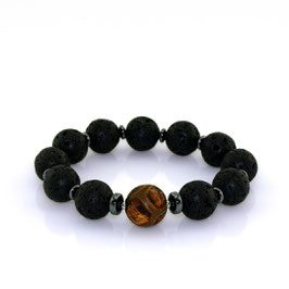 Armband aus Antik-Achat und Lava