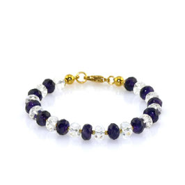 Verschluss-Armband aus Amethyst und Bergkristall