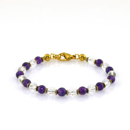 Verschluss-Armband mit Amethyst und Bergkristall