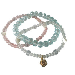 Armband Glas-und Regenbogenkirsche Perlen