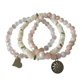 Armband Glas-und Perlmutt Perlen